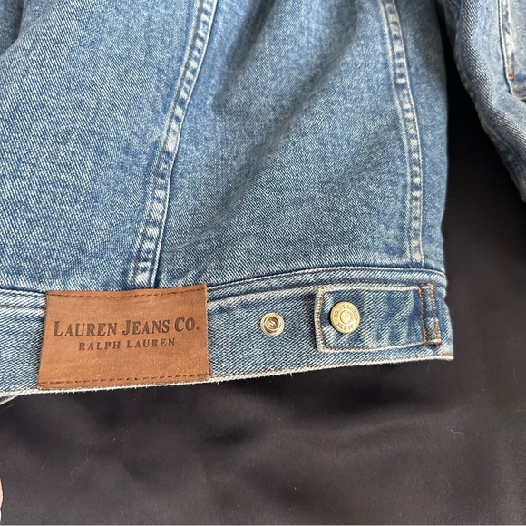 Ralph Lauren Jeans Vtg Women’s 1X Denim Trucker Jacket Sherpa Lined Barn Jacket - Picture 11 of 11